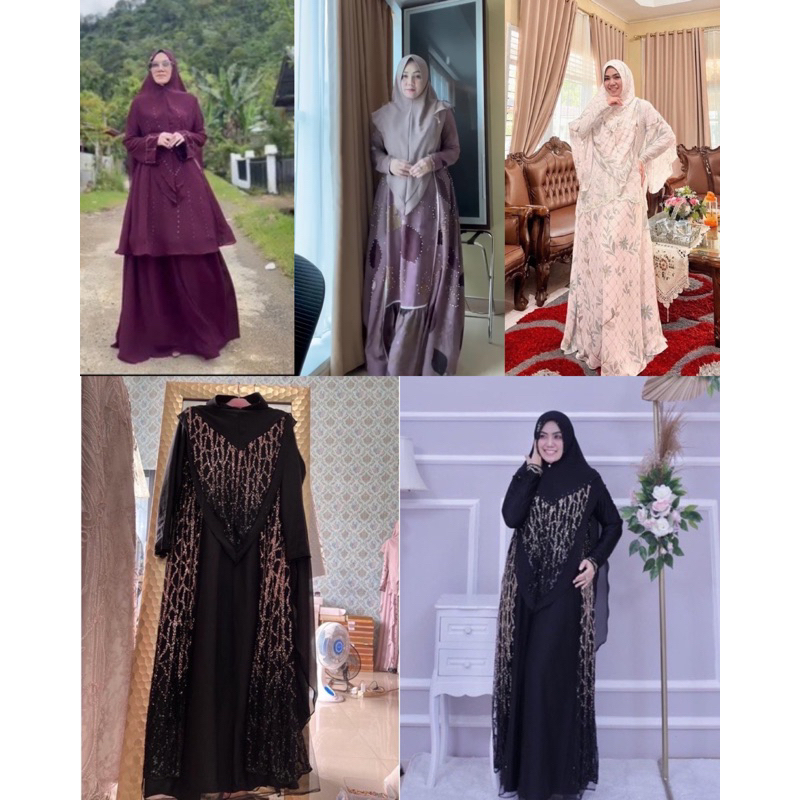 LEAFINLOVE BAJU KURUNG BASIBA SYAR’I, SET SKD EID SERIES DAN KRISDAYANTI RAYA BY SKD SYARI