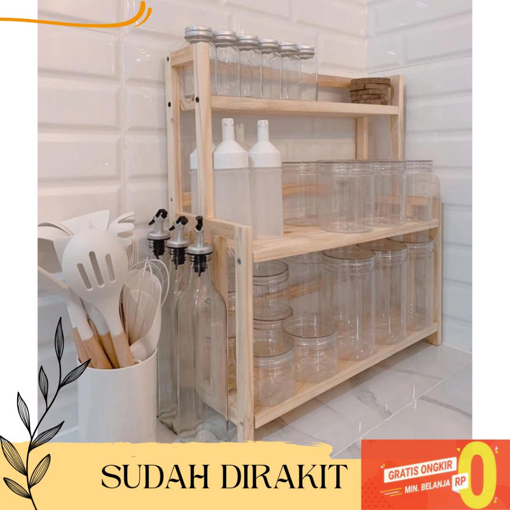 RAK BUMBU BESAR SERBAGUNA // RAK KAYU SERBAGUNA // RAK BUMBU KAYU SERBAGUNA