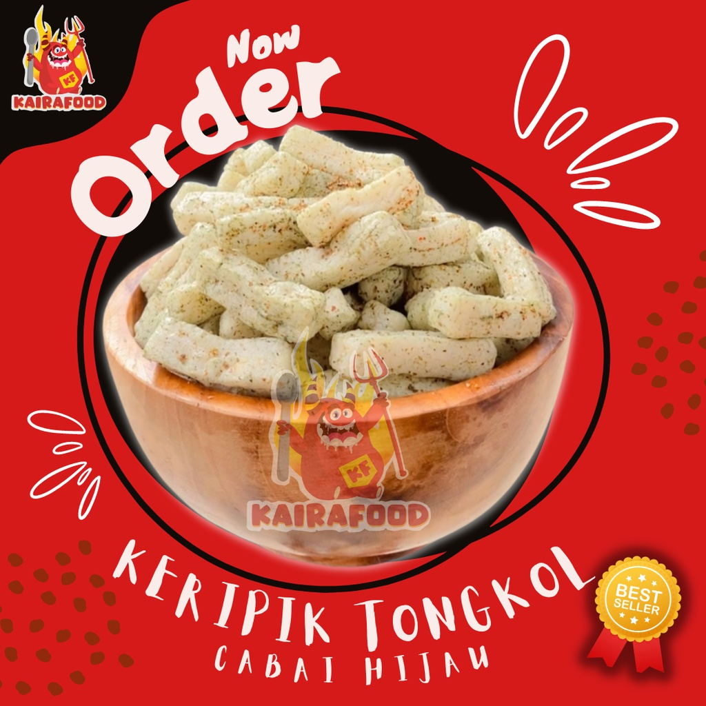 

500 GR KERUPUK TONGKOL PEDAS BALADO DAN PEDAS CABE HIJAU