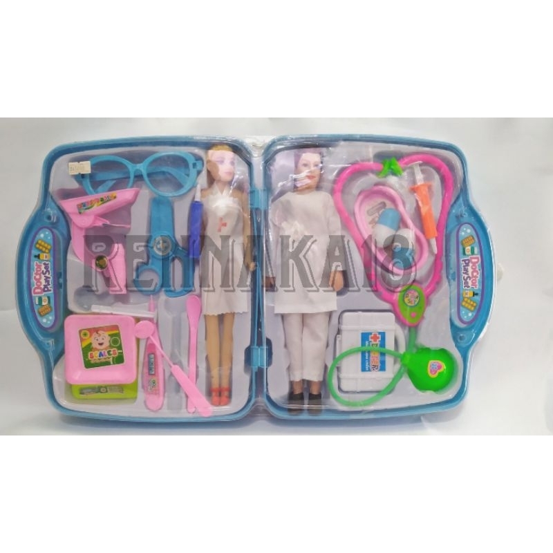 mainan Barbie dokter set koper/ docter playset
