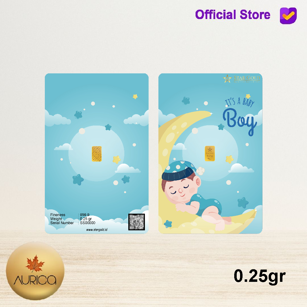 Logam Mulia Micro Star Gold Series Baby Boy 0.25gram