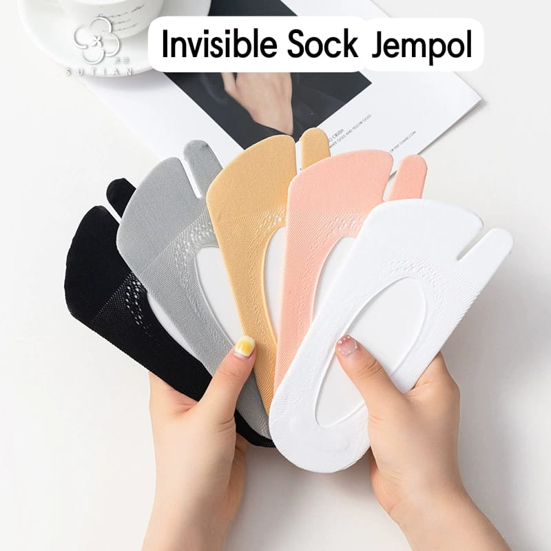 Bellino - Kaos Kaki Hidden Dua Jari Jempol Gaya Korea Invisible Socks Import Kaus Kaki Tapak Jempol 