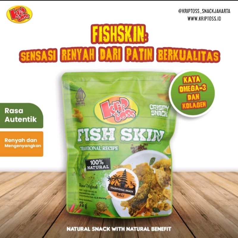 

KRIPTOSS Kripik Kulit Ikan NON MSG & Pengawet 100% Asli Nature Fish Skin Halal Awet