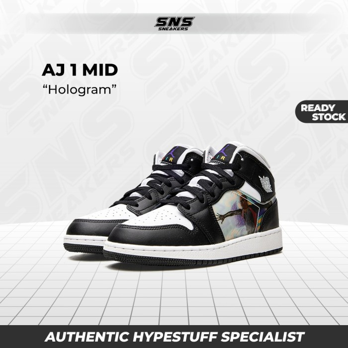 Nike Air Jordan 1 Mid Hologram GS BNIB 100% Authentic Original