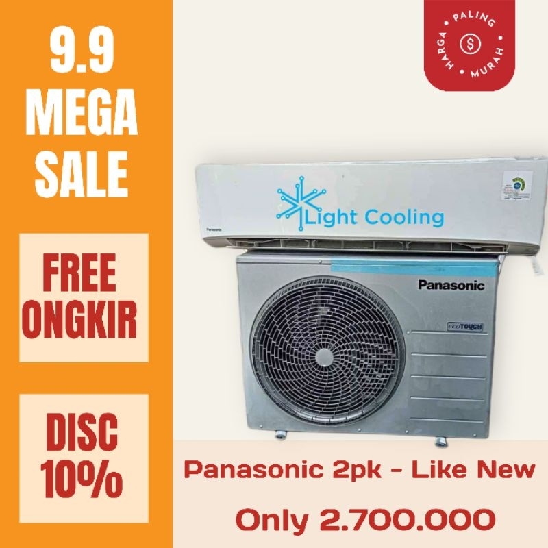 ac panasonic 2.5pk Freon R32 second like new ac 2pk panasonic