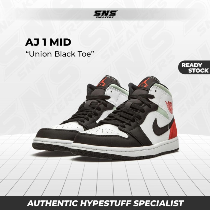 Nike Air Jordan 1 Mid Union Black toe 100% Authentic