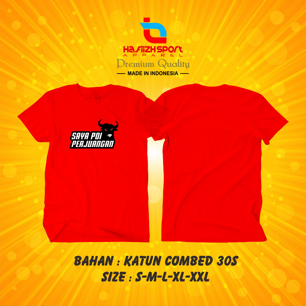 KAOS BAJU PARTA1 PDI PERJUANGAN V.2 KOAS ANAK DAN KAOS DEWASA LENGAN PENDEK DAN LENGAN PANJANG PREMI