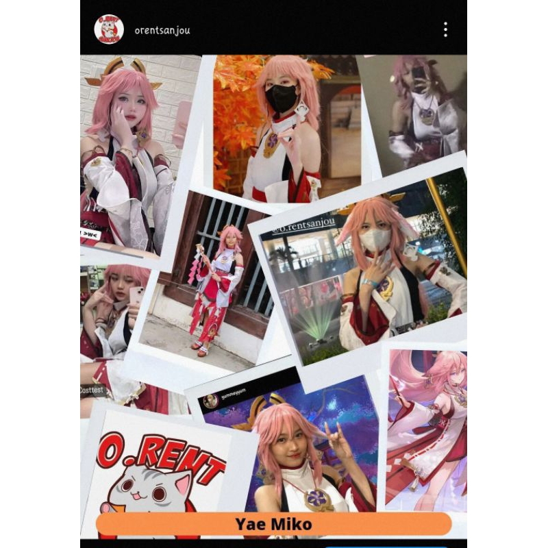 Fullset Yae Miko Costume Cosplay Genshin Impact