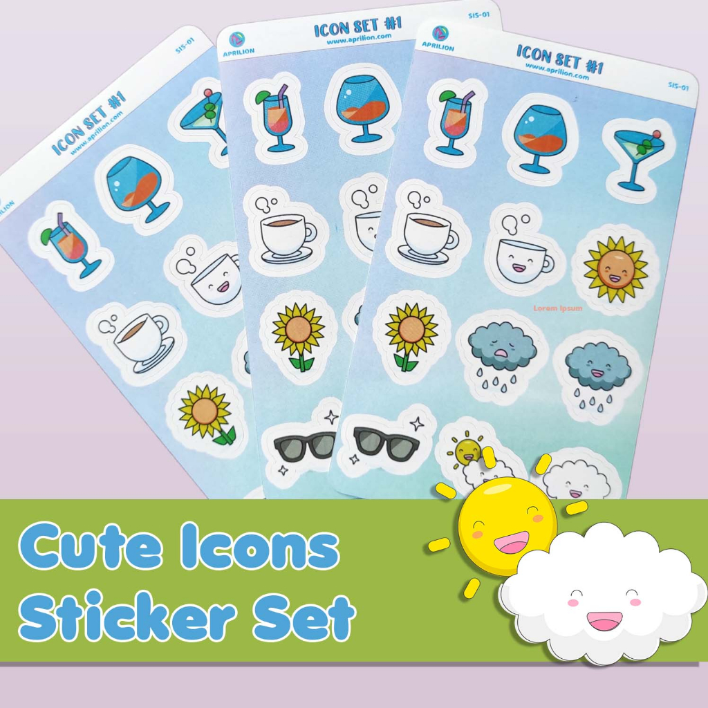 

Seri Cute Icons Sticker Set untuk Laptop Diary Jurnal Planner SIS-01