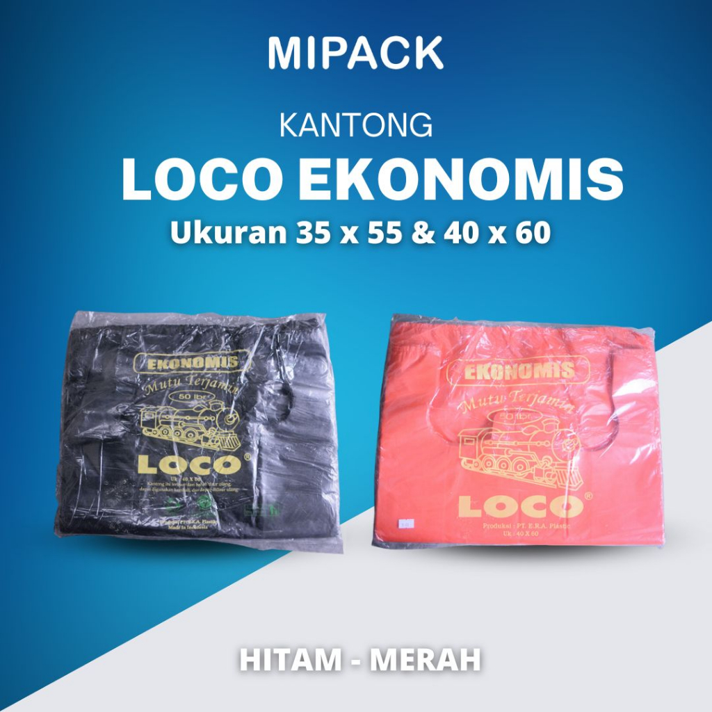 Kantong Plastik Loco Ekonomis Besar | Hitam & Merah | Kantong Plastik Murah