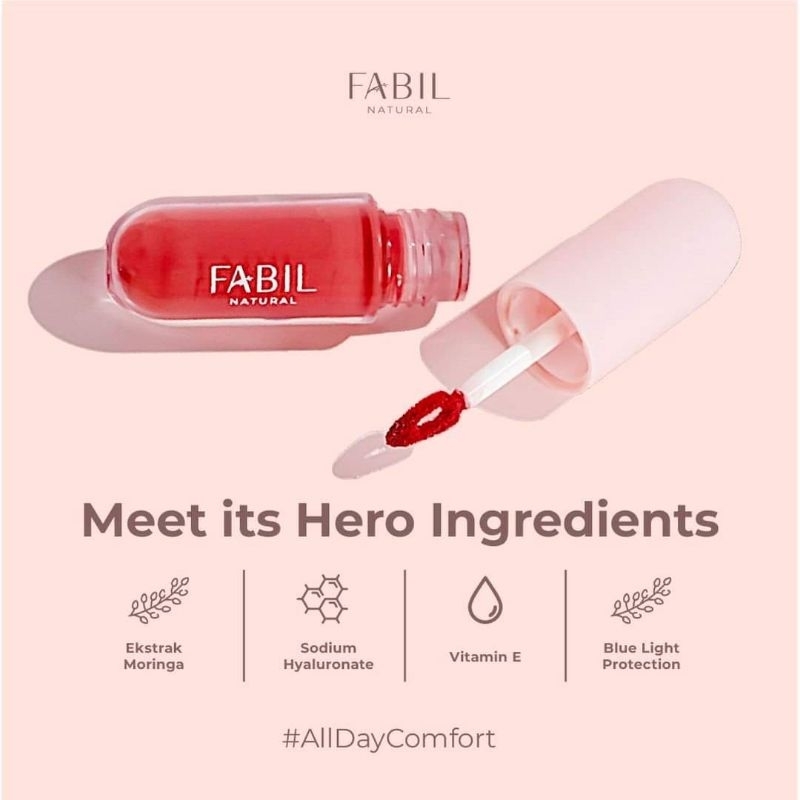 Lip Cream Fabil Lipstik Matte  Wudhu Friendly Lip Cream Herbal Sunnah ekstra Moringa BPOM Khalal