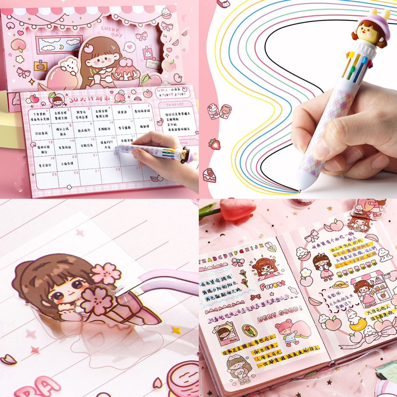 

mh Cute Diary Set DJournal Book Buku Jurnal Anak Dengan DIY Sticker Hadiah Tahun Baru