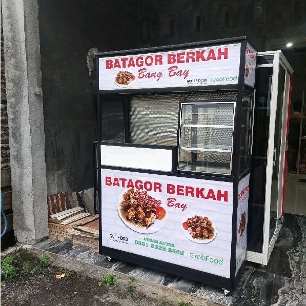 Gerobak alumunium / Booth fried chicken / Booth jualan / Booth ayam geprek