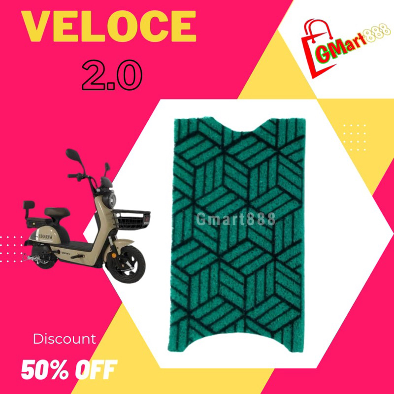Karpet sepeda motor listrik alas kaki karpet mie bihun empuk murah Veloce 2.0 printing corak spesial