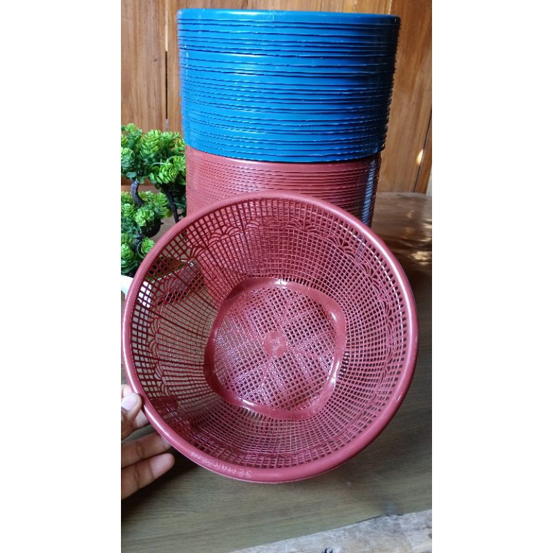 Wakul Nasi Plastik uk. Besar/Wakul Hajatan/Besek/Ceting Nasi/Keranjang Penyimpanan Plastik Wadah