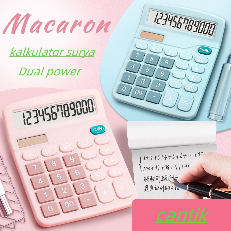 

KALKULATOR 837s 12 Digit PINK / BLUE Two Power - Caclulator Check Double Power