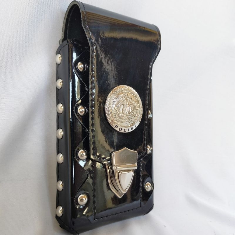 dompet hp pinggang polisi tribrata/tempat hp pinggang silver single slot