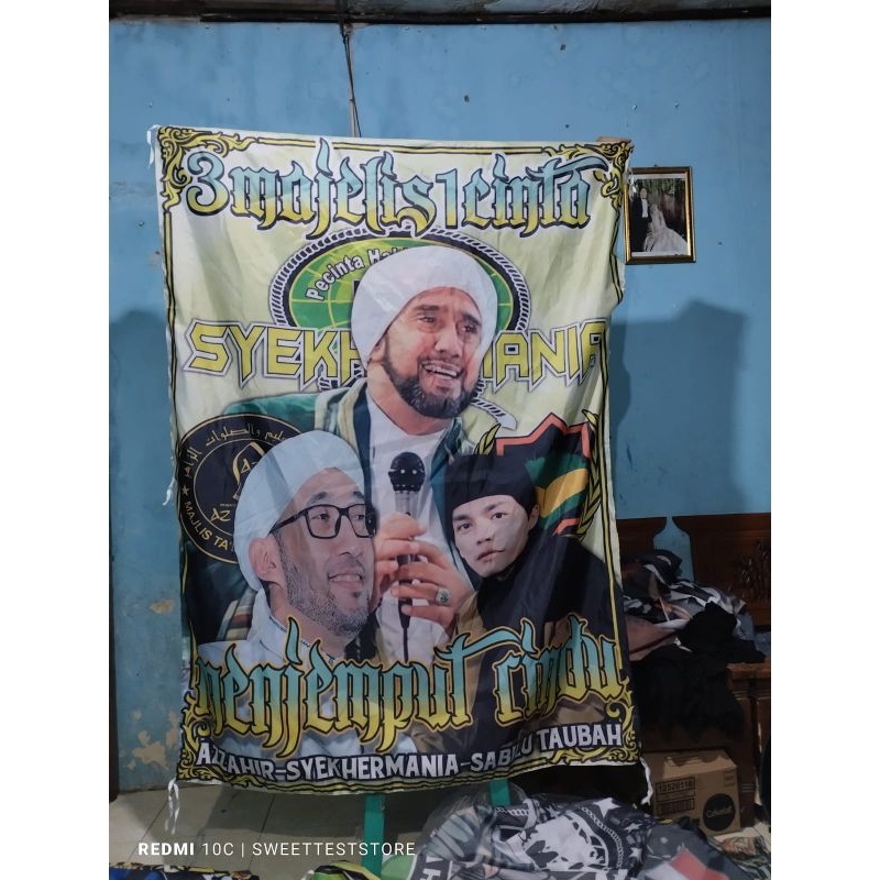1HARI JADI + TERLARIS, BENDERA SYEKHERMANIA FULL PRINTING, FLAG MAJELISAN, GIANTFLAG KOMUNITAS, BEND