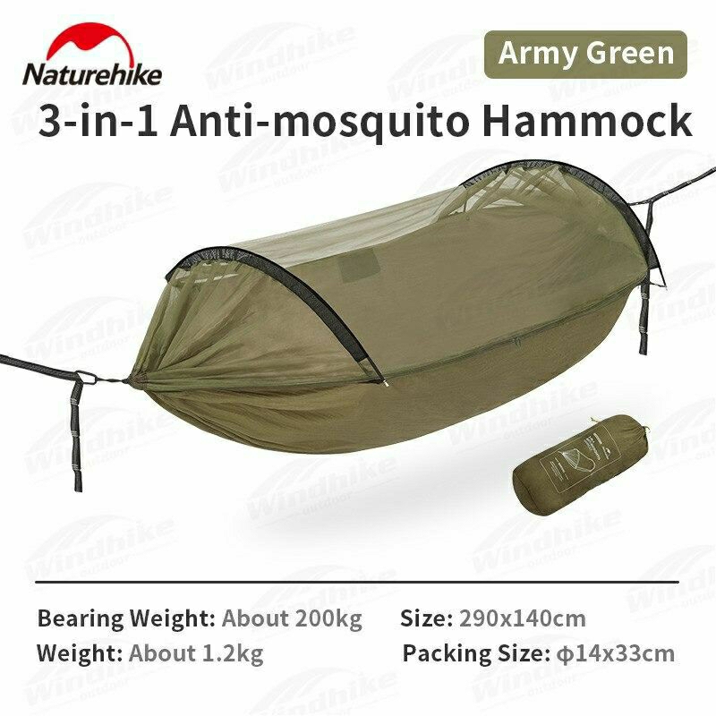 TOKO.PEJALAN HAMMOCK TEMPAT TIDUR GANTUNG OUTDOOR 3 IN 1 ANTI NYAMUK NATUREHIKE CNH22HJ001