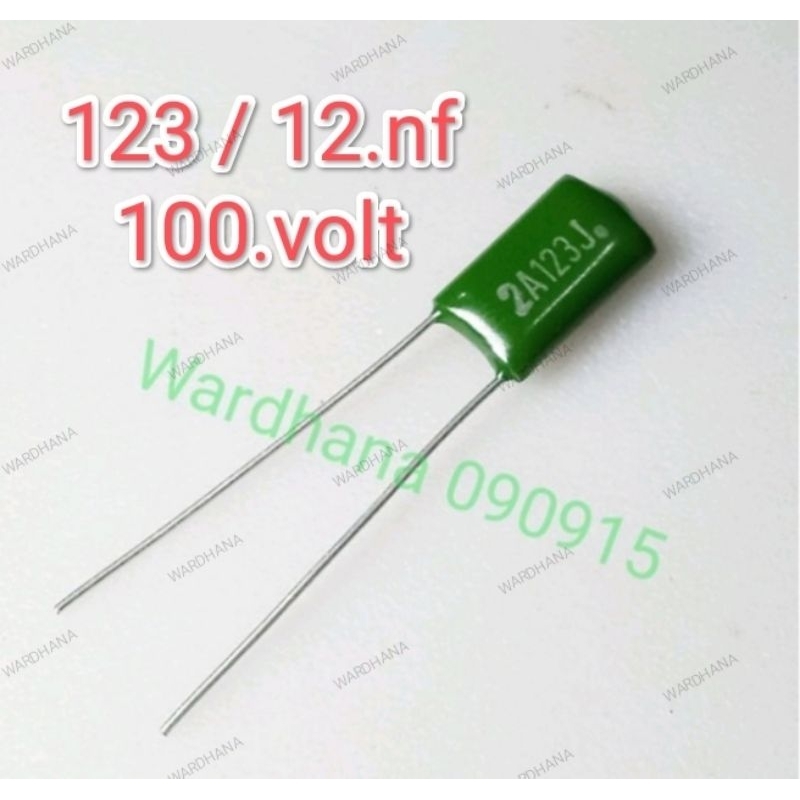 Kapasitor Milar 123 100 volt Kapasitor Milar 12nf 100volt