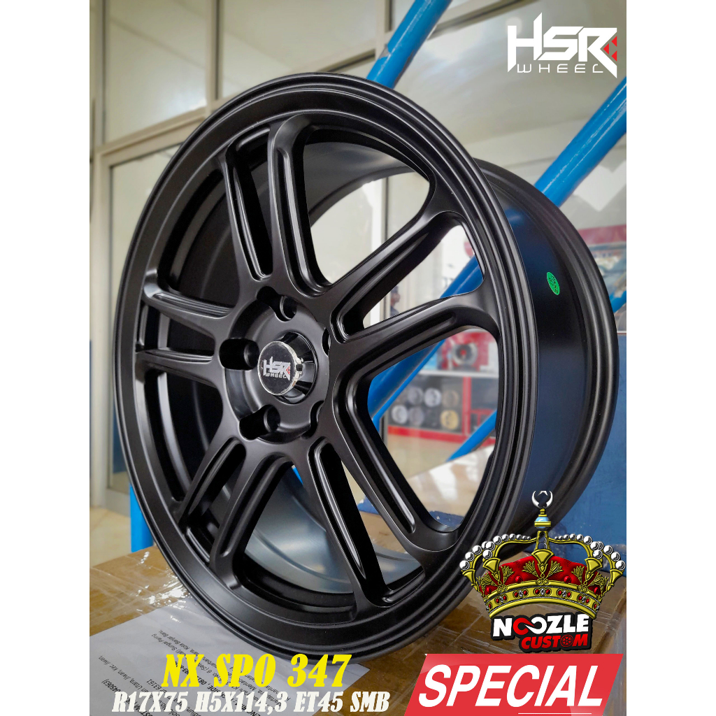 Velg Mobil Ring 17 Baut 5 Pelek Racing R17 Hitam Type NX SPO Velg Promo HSR