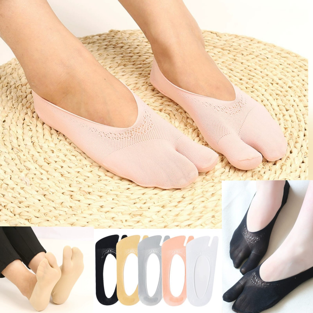 IVSHOP - Kaos Kaki Wanita Invisible Socks Tapak Jempol Kaus Kaki Dua Jari Gaya Cewek Korea
