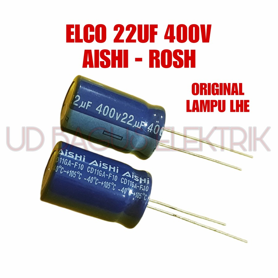 ELCO 22UF 400V AISHI ROHS KAPASITOR ELKO 22UF 400V