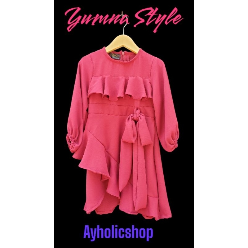 PROMO Gamis Anak model Yumna Style Bahan Crinkle Air Flow Premium usia 1-5 Tahun