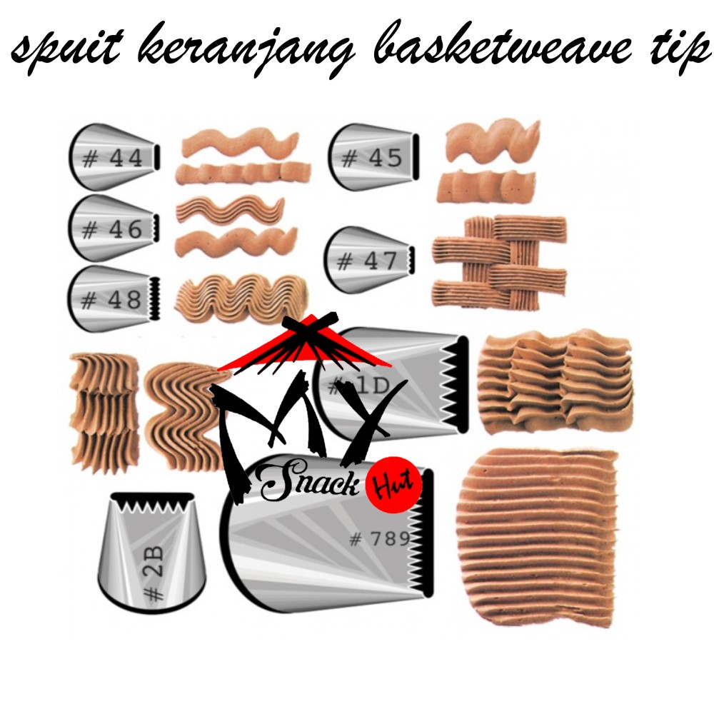 

SPUIT KERANJANG - BASKETWEAVE GELOMBANG TIPS STAINLESS STEEL TEBAL DEKORASI CAKE DECORATION PREMIUM