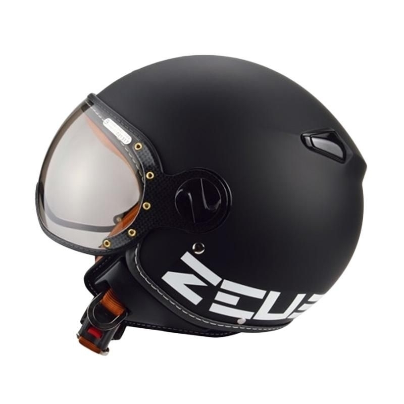 Zeus ZS-210 Helm Half Face - Matt Black DD11 White