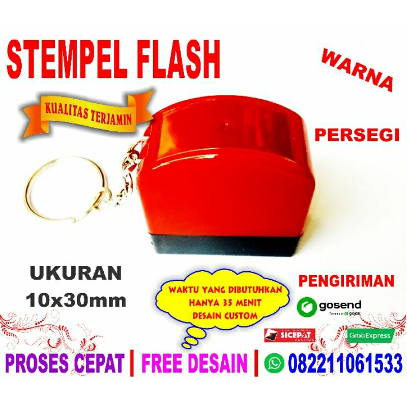 

STEMPEL FLASH WARNA PERSEGI / GANTUNGAN KUNCI UKURAN