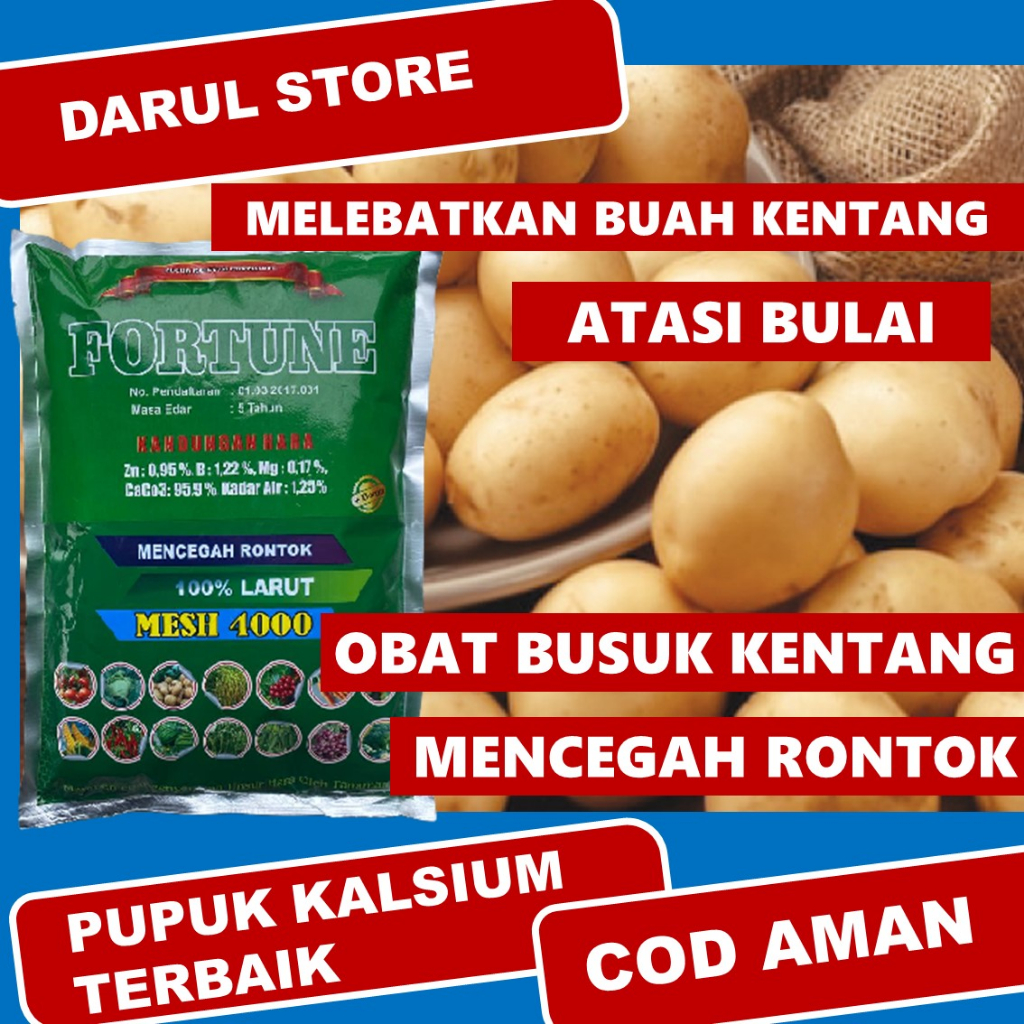 BISA COD FORTUNE PUPUK PENGENDALI Penyakit Layu busuk Buah Kentang TERLARIS isi 1 Kg Obat Cair Tepun