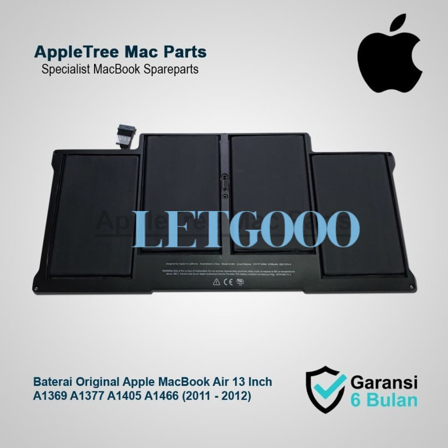 Baterai Original Apple A1369 A1377 A1405 A1466 MacBook Air 13 Inch