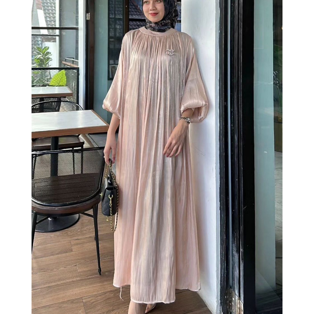 Amena Dress Muslim Wanita Bahan Shimmer