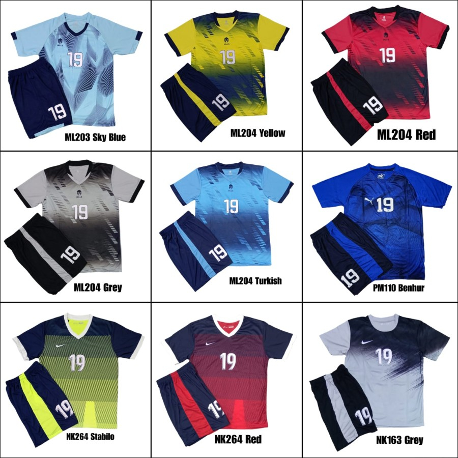 TERMURAH Setelan Kaos TIM Sepak Bola / Baju TEAM SET 18pcs