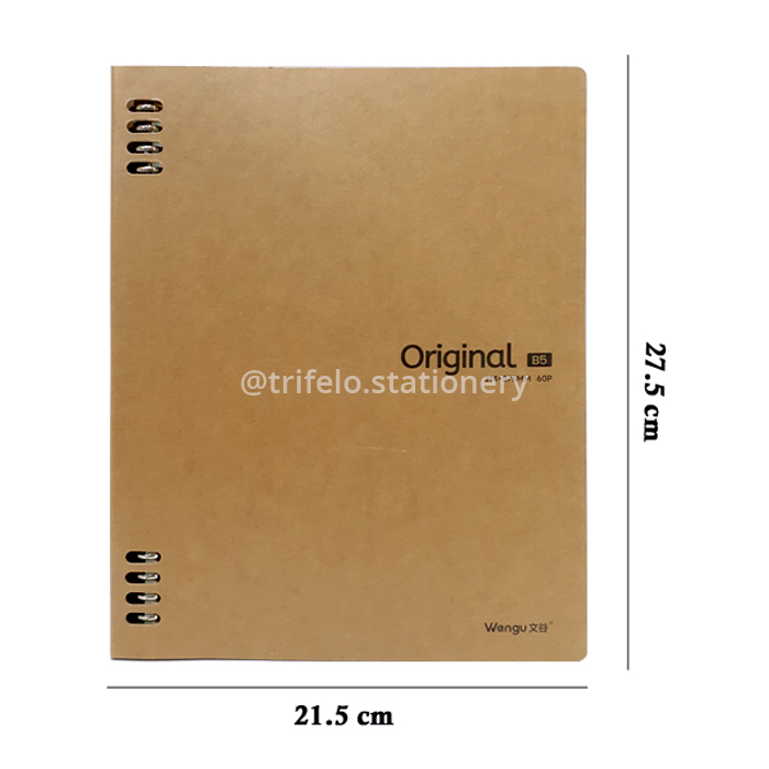 

Binder A5 B5 Wengu Neutral Color 8 Ring Besi (B1053)