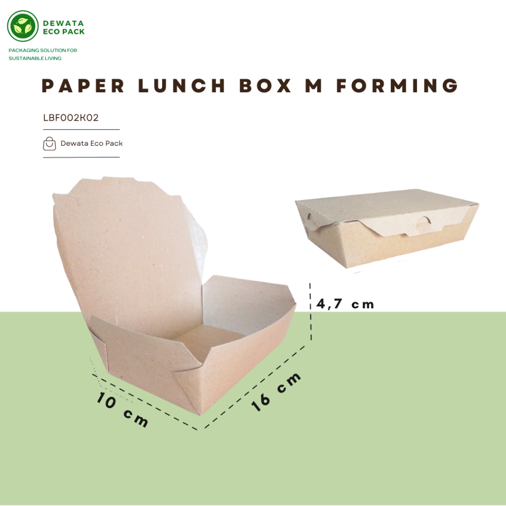 Paper Lunch Box Forming Size M Laminasi 16x10x4.7cm LBF2K2  / Paper Lunch Box Rakit