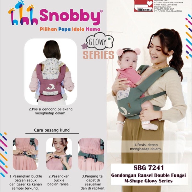 Snobby Gendongan Ransel Double Fungsi M-Shape SBG7241