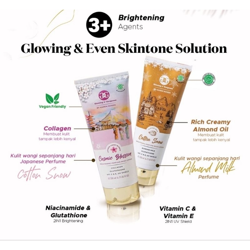 GnG Brightening Parfume Body Lotion Glowing n Gorgeous by Karen Nijsen 100ml Halal BPOM