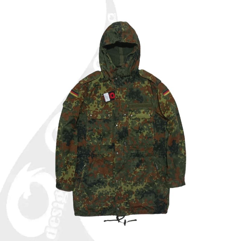 vintage jaket parka flectran german army camo 91