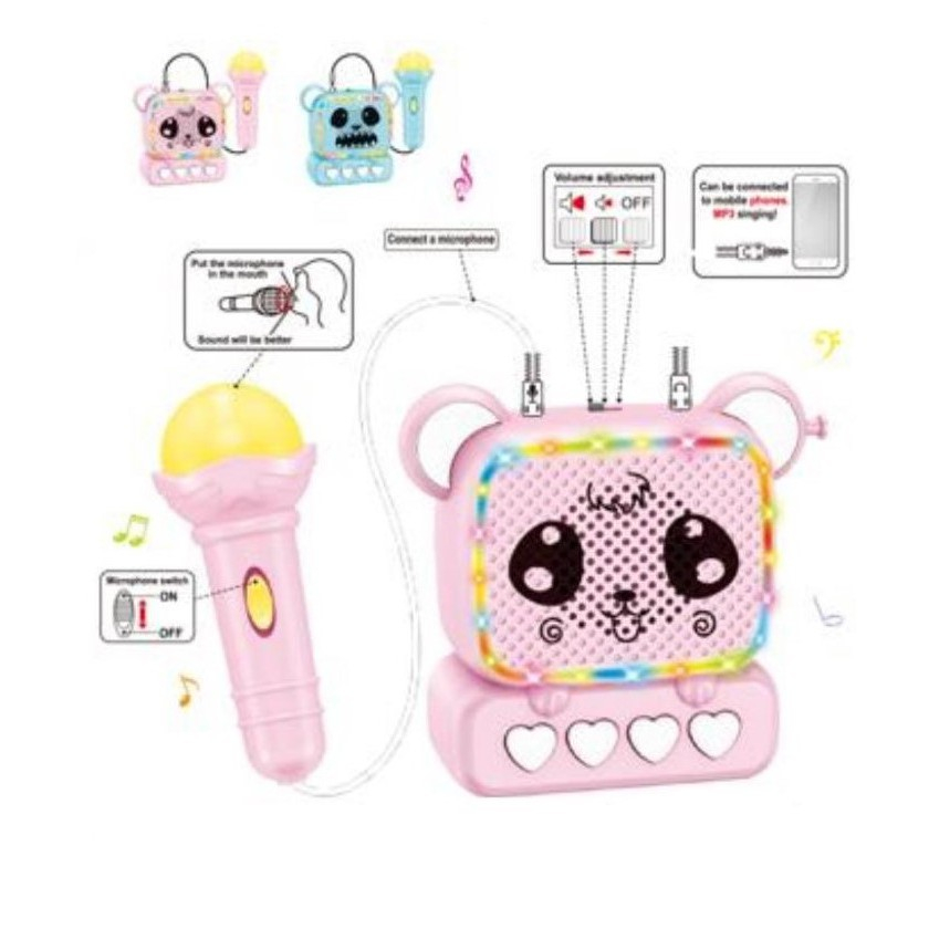 Mainan Musik MICROPHONE MUSIC BOX KARAOKE Dengan Mic Bisa Connect ke HP - Mainan Anak - Mainan Berny