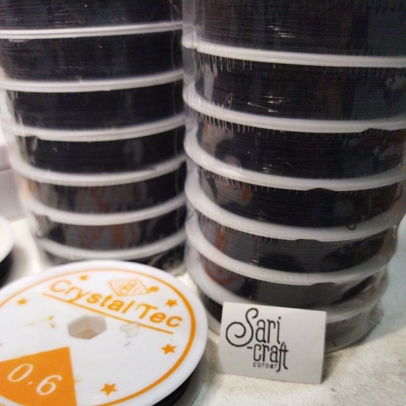 Senar Karet Hitam Slop - Tali Kenur Hitam Crystal Tec Crystaline 10 Rol