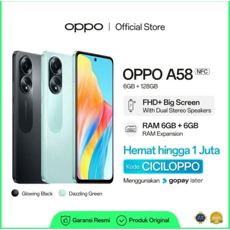 OPPO A58 RAM 6/128