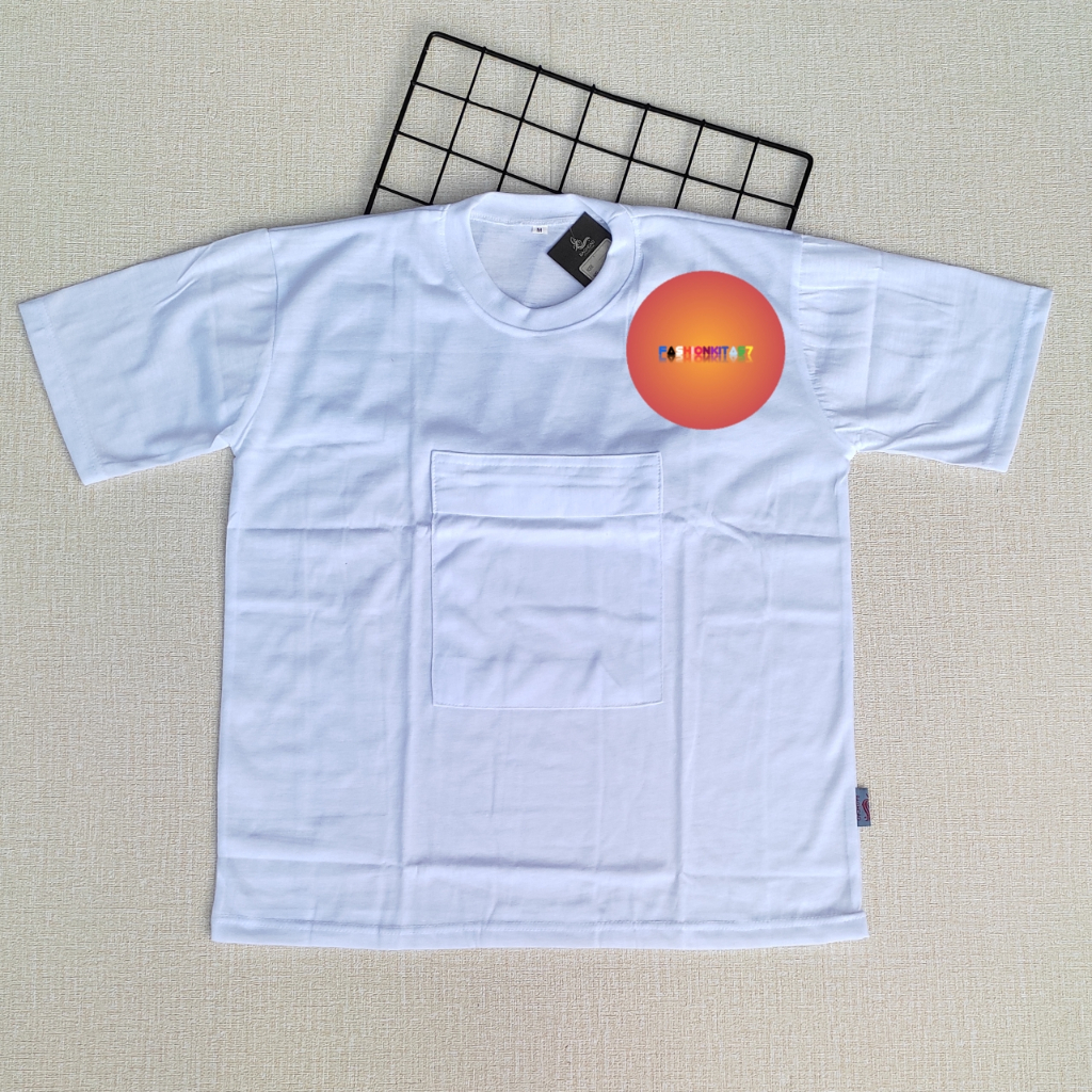 Kaos haji pria premium satu kantong leher tebal / Kaos pria polos putih hitam / Kaos umrah