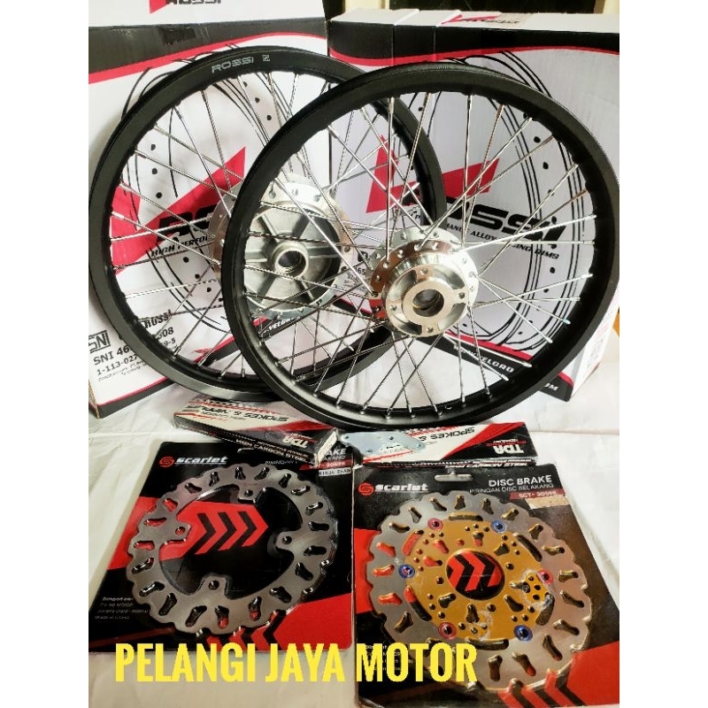 Paketan Velg 17x160 - 17x185 - Rossi Original Ninja150 RR - Ninja150 SS - Paket Velg Tromol Jari Bon