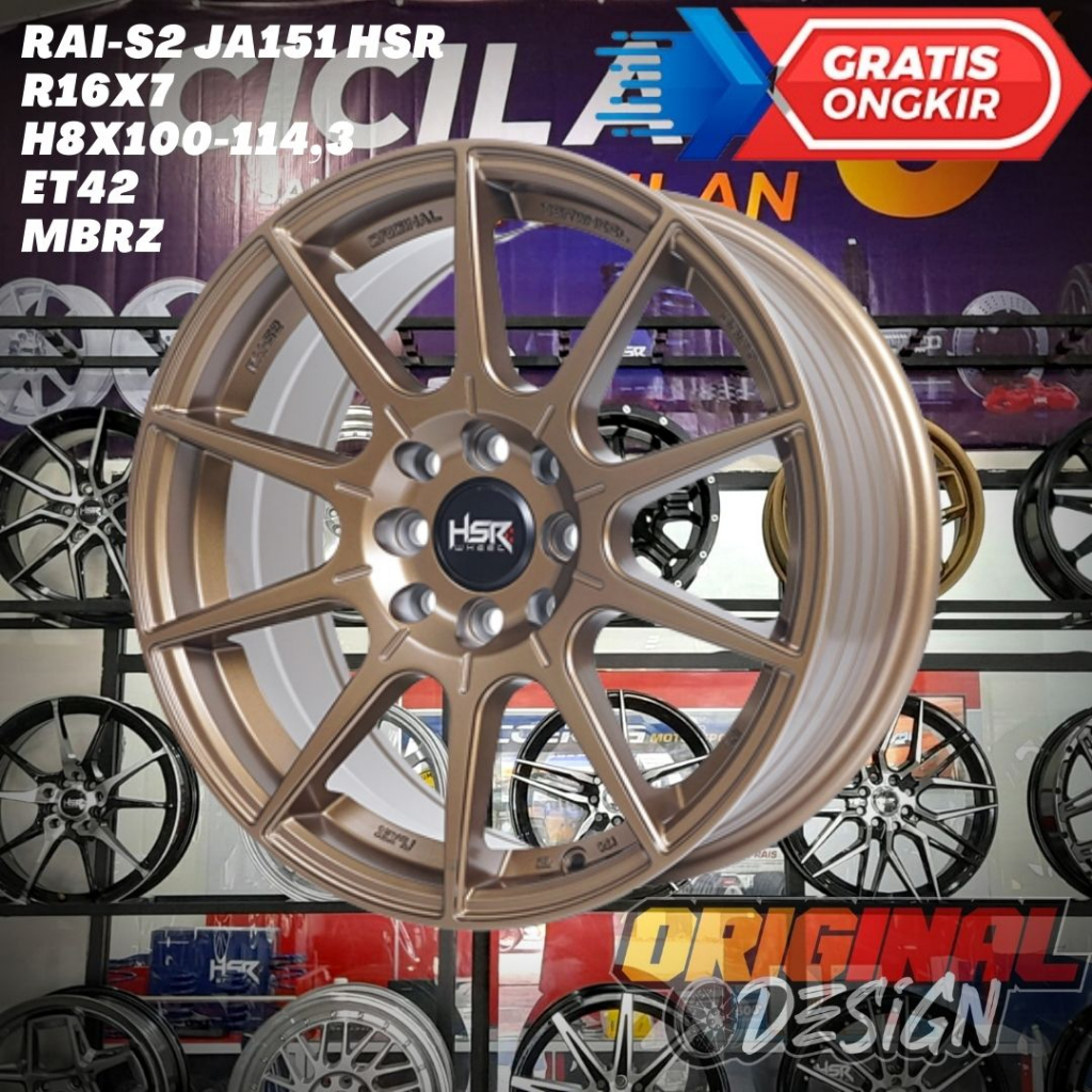 Velg Mobil Mazda2 , Sirion , Brio , Agya , HSR RAI S2 Ring 16 R16 Murah