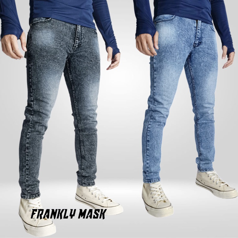 NIZMDENIM CELANA JEANS PRIA SNOW ACID / SNOW ACID SOBEK / BIOWASH / BIOBLITZ / GARMENT SLIMFIT PENSI