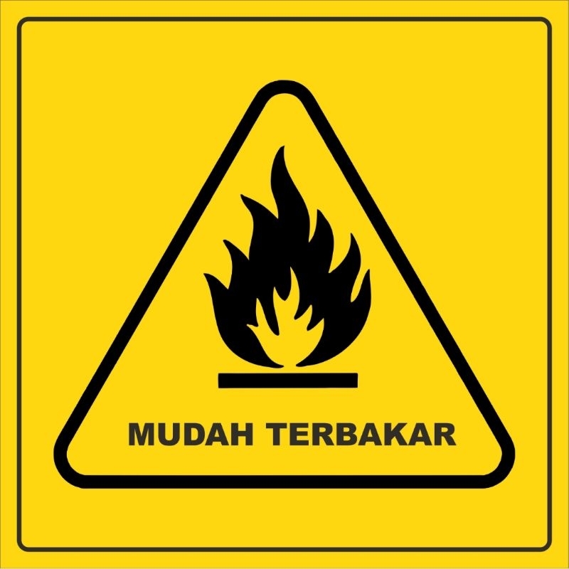 

stiker label mudah terbakar