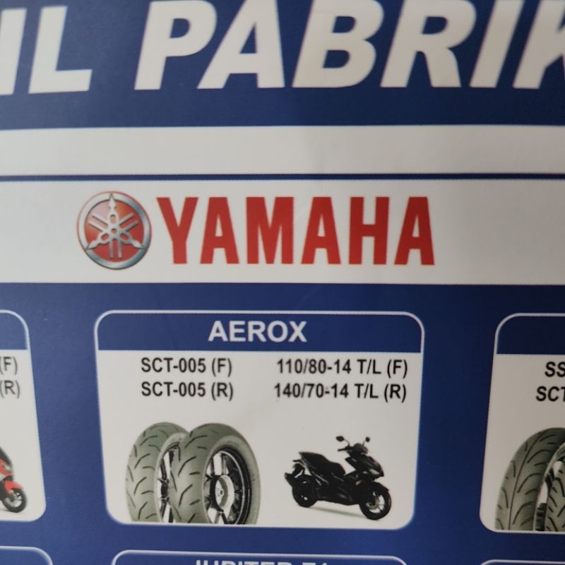 ban luar irc tubeless aerox 155 / new aerox depan dan belakang (ban orisinil pabrikan motor)