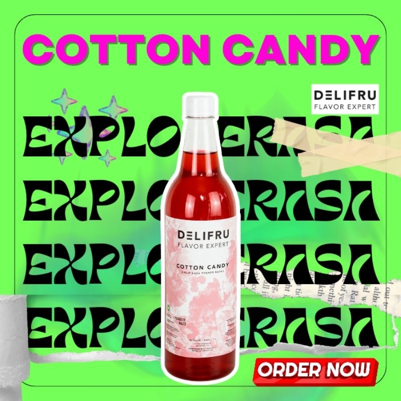 

Delifru syrup rasa cotton candy isi 1 liter